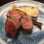 京かのこ - 下野牛のサーロインと焼き竹の子