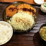 Gohan Dokoro Katsu An - ロース＋メンチカツ定食