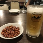 亜龍 - 生ビールと塩ピー