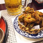 Nabeya Iemon - 1804_Nabeya Iemon-鍋や 伊右衛門-Karawang_GOYA CURRY AGE@24,000Rp(ゴーヤカレーフライ)+NAMA BEER CHU@65,000Rp(生ビール)