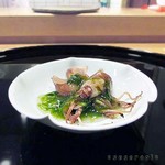 鮨割烹 汐 - ホタルイカのジュレがけ