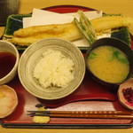 天ぷら やす田 - 穴子天定食＠1200円(税込み)