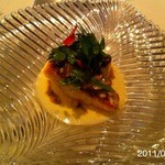 ラ・グランターブル ドゥ キタムラ - 201107（お魚の皿）尾長鯛のポアレ　海の幸のムースのタンバル