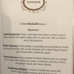 The Blue Train - メニュー（Starters）