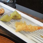 旬彩 天ぷら 心来(しんら） - 車海老。　　　　　2018.05.01