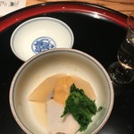 山中温泉　花紫 - 炊合せ　源助大根　加賀蓮根　海老芋　みやま菜　柚味噌がけ