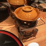 山中温泉　花紫 - 台の物、下は炭火です。