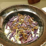 傳 - (2018年4月　訪問)山菜タップリご飯。