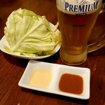 やきとり五つぼ - 生ビール(プレモル)500円