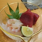 浅草じゅうろく - 鯛昆布〆と本鮪。