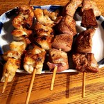 やきとり 上野文楽 - 皮、レバ