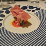 リストランテ カノフィーロ - 水牛のモッツアレラとフルーツトマト、生ハム