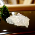 鮨みなと - ［2018/04］酒肴② ひらめ 塩 醤油 わさび