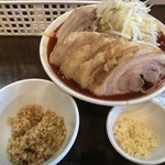 麺屋 歩夢 - 【2018.5.12】辛い小豚ラーメン¥1050+生姜¥50