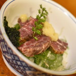 浜貞 - ナガスクジラ刺（尾肉）（１，０００円＋税）２０１８年５月