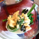 ひろもと - 春らしいコゴミの酢味噌マヨサラダ
