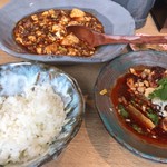 麺屋 椿丸 - 陳麻婆豆腐とよだれ鶏ご飯セット