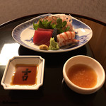 御料理 寺沢 - 本鮪赤身､車海老､鰆焼霜造り