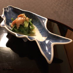 御料理 寺沢 - 赤貝とこごみのテッパイ