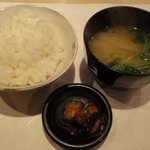 割烹 大田川 - ご飯＆味噌汁＆香物