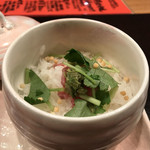 時の宿 すみれ - 肩三角とふきみその牛骨スープ茶漬け