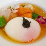 Restaurant27 - ('11/7)温度卵と海の幸のコンソメジュレ