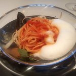 リストランテKubotsu - 浅利と筍のスパゲティーヴォンゴレロッソ（ソースをかけました）（2018.4）