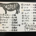 Gekiuma Horumon Damashii - 牛の部位について