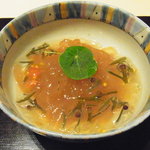 神保町 傳 - じゅん菜とトマトのところてん