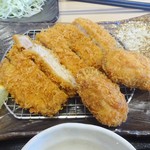 かつ久 - 牡蠣フライ＆ロースかつ定食(アップ)