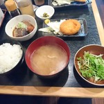 魚串さくらさく - サバ＆コロッケ定食（850円）2018年5月