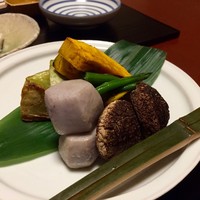 俵屋旅館 - 焼野菜 賀茂茄子 椎茸 小芋 南瓜 三度豆 柚子味噌