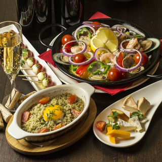 5名様用 パエリア 生ハム ピザetc スペインよくばりコース お料理のみ5人で5 600円 1人あたり1 1円 5人合計で5 600円となります ワイン タパス Peque ペケ 東武宇都宮 スペイン料理 食べログ