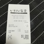 いまきん食堂 - レシート