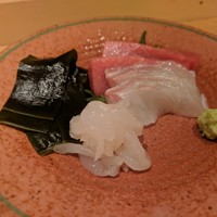 鮨裕 - お刺身盛り合わせ（マグロ、真鯛、白海老）