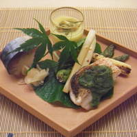 祇園 にしかわ - 八寸と焼物（ぐじの蓼焼）