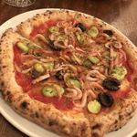 ピッツェリア イゾラ - そら豆と桜海老のピッツァ