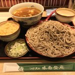 味奈登庵 - カレー南蛮そば 大盛り 別盛り＋揚げ玉＋玉子♡