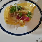 ホテル阪急インターナショナル - 甘鯛の鱗焼き セロリラブのムースリーヌと雲丹入りバターソース
