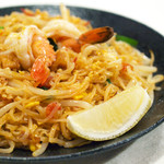 Thai fried rice noodles "Pad Thai" with soup