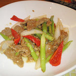 弁天 - 牛肉とアスパラのオイスター炒め