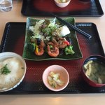 Ootoya - 海老と野菜の豆豉炒め定食全景