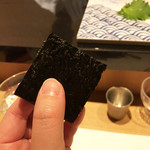 鮓 きずな - 明石 焼き穴子 宮城一番海苔と（横から