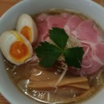田中の中華そば - 貝そば麺大盛、特製トッピング
