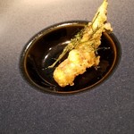 ファリナモーレ - ◆月山筍の生ハム巻き天婦羅 そろそろ旬に入る月山筍に生ハムを巻いた手の込んだ天婦羅です！ 表面はサっと、中は、程よい筍のカリカリ・サクサク何とも言い表せない心地よい食感！