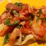 ファリナモーレ - ◆庄内牛の子牛の胃袋トマトピリ辛仕立て ボイルされた子牛の胃袋の程よいコリコリ感に、トマトに唐辛子の辛味が絶品！