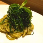 ファリナモーレ - ◆おかひじきとバジルソースパスタ ジェノベーゼパスタですよね！ たっぷりな岡ひじき！