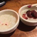 串焼 文福 - お通しの梅おろし (^^;;