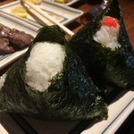 串焼 文福 - 〆のシャケと明太子おにぎり