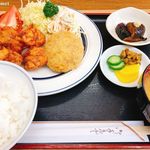 トンカツ 浅井 - 再訪問 2018/05 コロッケ+トリモモからあげ定食 (800円) 